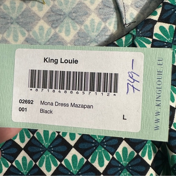 NEW with tags. King Louie large "Mona" dress in Mazapan Black, geometric pattern - Picture 5 of 10